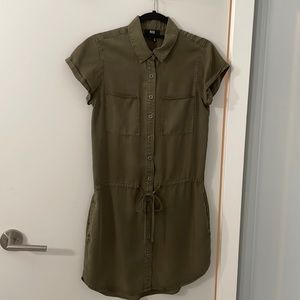 PAIGE olive green shirt dress